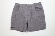 Vintage 90s Columbia Mens Size 38 Faded Spell Out Above Knee Cargo Shorts Gray