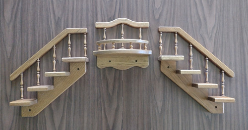Vintage Wood Staircase Wall Shelves & Balcony Country Decor
