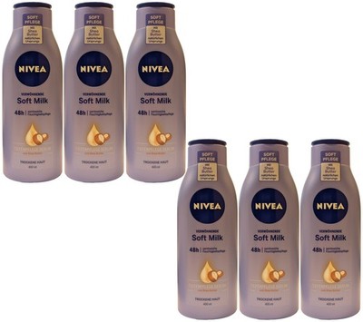 Nivea Body Lotion verwöhnende Soft Milk 5in1 Formel 6 x 400ml mit Shea Butter