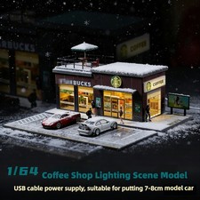 Diorama 1/64 Garage Model LED Lighting Factory Parking Lot Scene Display Case US