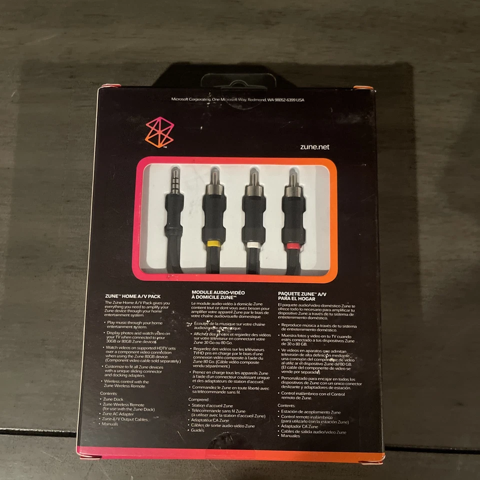 Microsoft Zune Home AV Pack Alimentación remota Adaptador de CA Sincronización Cargador Base H7A-00001. Foto 3 de 4