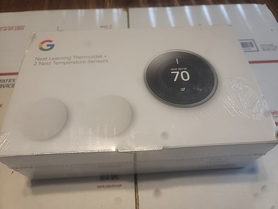 Nest Learning Thermostat A0013, 2 Sensors A0106, SKU BH1252-US, NEW, SEALED