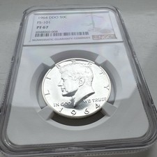 1964 50C DDO FS-101 PF 67 NGC Kennedy half dollar coin