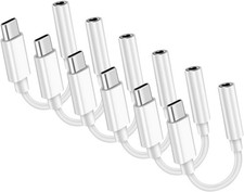 USB C to 3.5mm Headphone Jack Adapter Type C Audio Aux Cable 6pcs, White