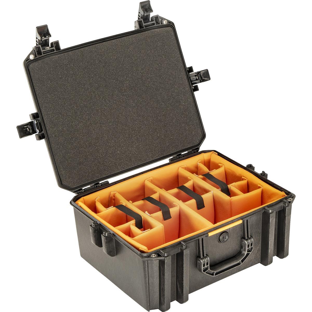 Кейс для стандартного оснащения Pelican Vault V550 с пенопластовой крышкой и разделителями, черный