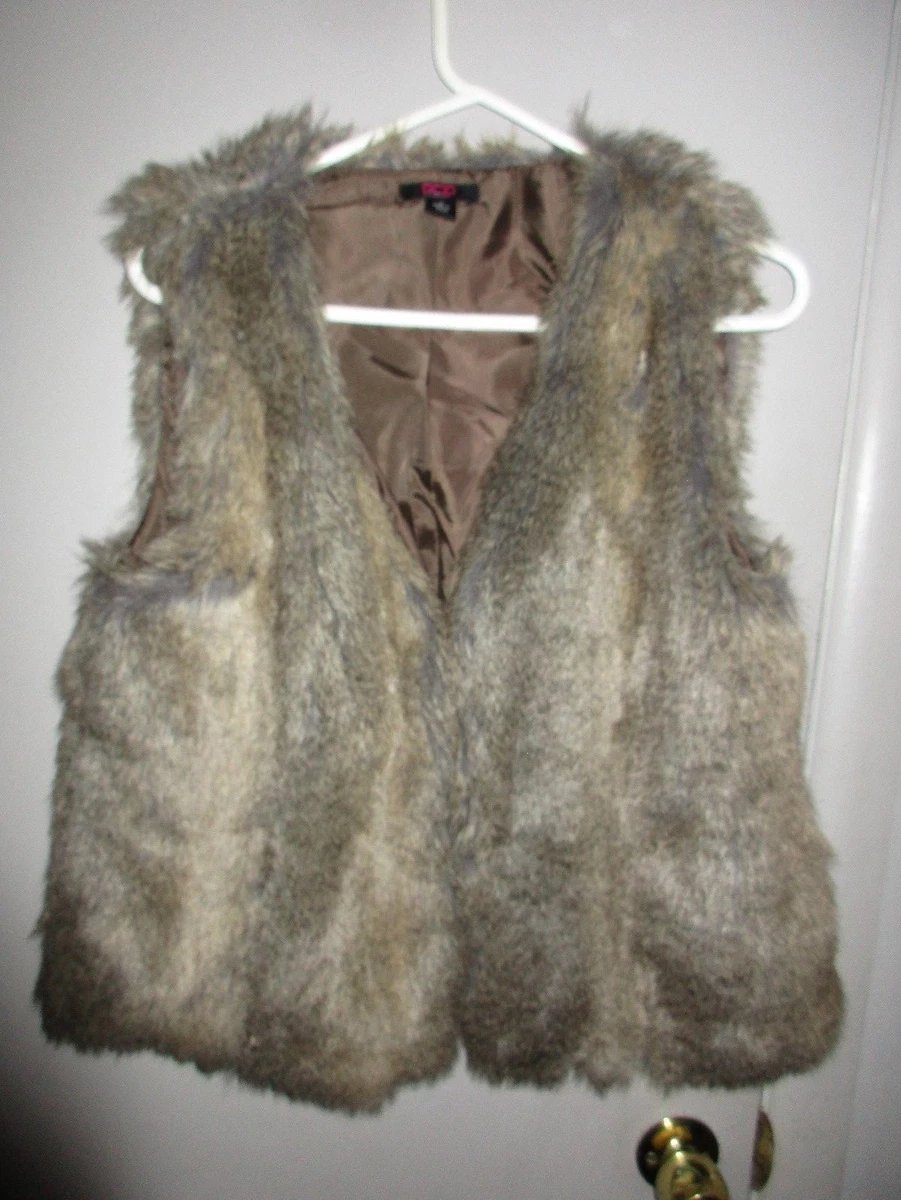 Population Faux Fur Vest Sz L eBay