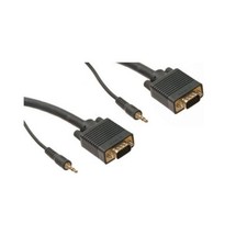 6ft Monitor Cable 15 Pin SVGA Male to Male M/M w 3.5mm AUX Audio US SELLER