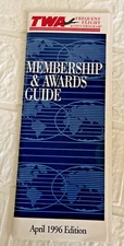TWA AIRLINES MEMBERSHIP & AWARDS GUIDE Brochure - VGC
