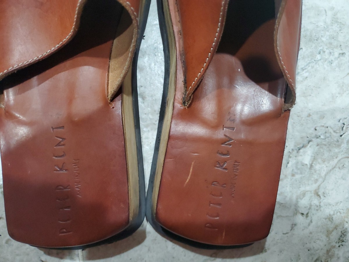 AMAZING VINTAGE Y2K PETER KENT ITALIAN MADE LEATHER/WOOD 