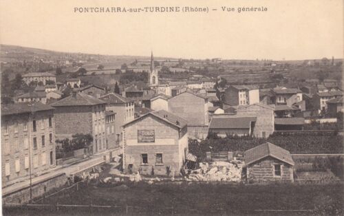 Carte postale ancienne RHÔNE PONTCHARRA-SUR-TURDINE vue générale écrite - Photo 1/1