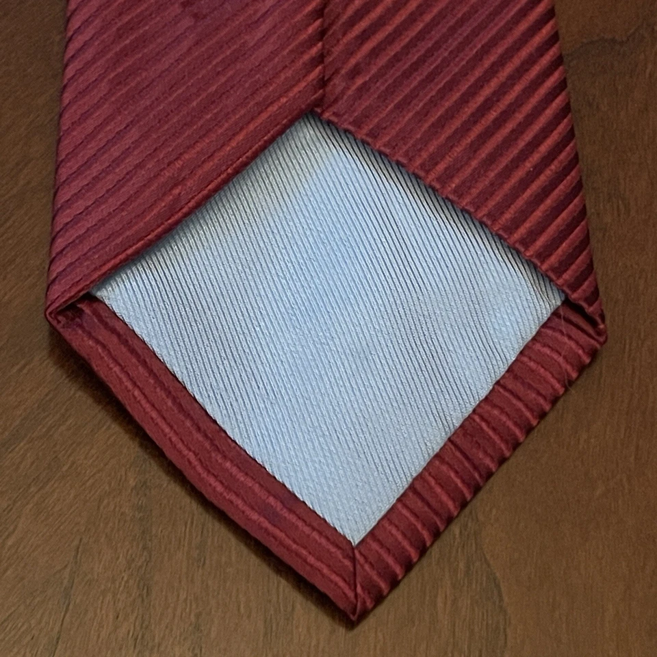 Corbata larga para hombre Firenze Borgoña 100 % seda Foto 2 de 4