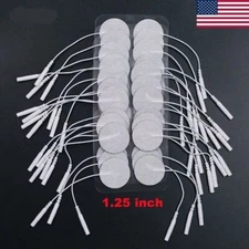 36 Replacement Electrode Pads for Massagers /Tens Units 1.25'' Round White Cloth