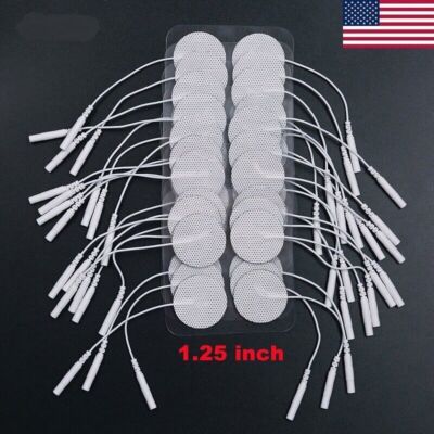 36 Replacement Electrode Pads for Massagers /Tens Units 1.25'' Round White Cloth