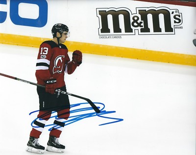 Signed 8x10 NICO HISCHIER New Jersey Devils Autographed Photo