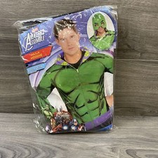 Marvel Avenger's Adult Men's Green Hulk Hoodie Zip Up Sweatshirt Costume S/M New