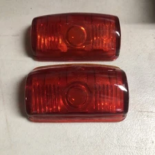 1946 Through 1948 Plymouth Glass Tail Light Lenses Vintage Pair 