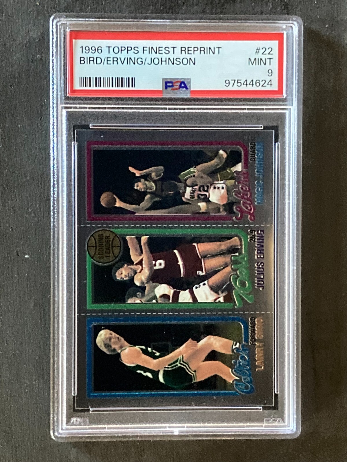 1996 Topps Finest 22 Johnson/Bird/Erving