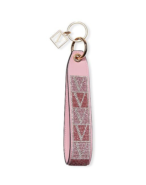 ストラップキーホルダー Victoria's Secret RGV Victoria Secret rhinestone wristlet strap/keychain new pink Multi