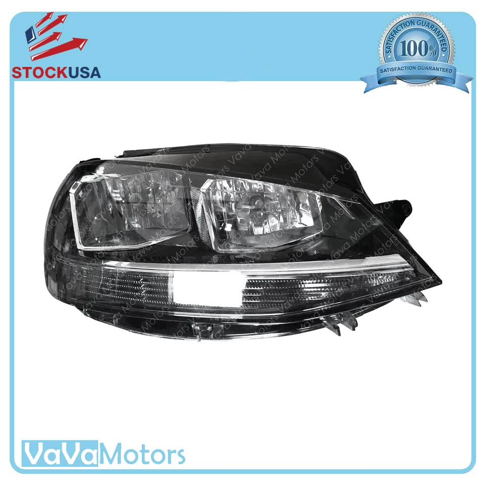 Fits 2018 2020 Volkswagen Golf & GTI Halogen Headlight Assembly Passenger Side - Image 2 of 4