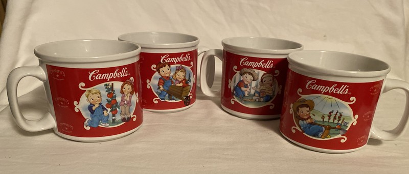 Set 4 Campbells Soup Mugs 2002 Houston Harvest