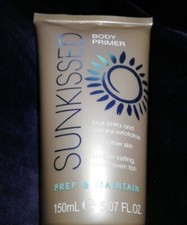 Image of SUNKISSED BODY PRIMER 150ml Exfoliator Makes Tan Even + Last Longer Combined P&P