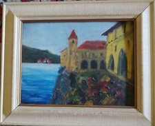 Santuario S. Caterina del sasso olio su tela