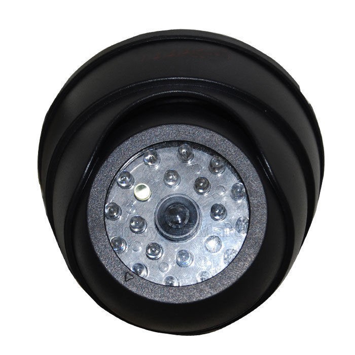 2x Dummy Fake IR Security CCTV Dome Cameras with Flashing Red LED Light Home C3B