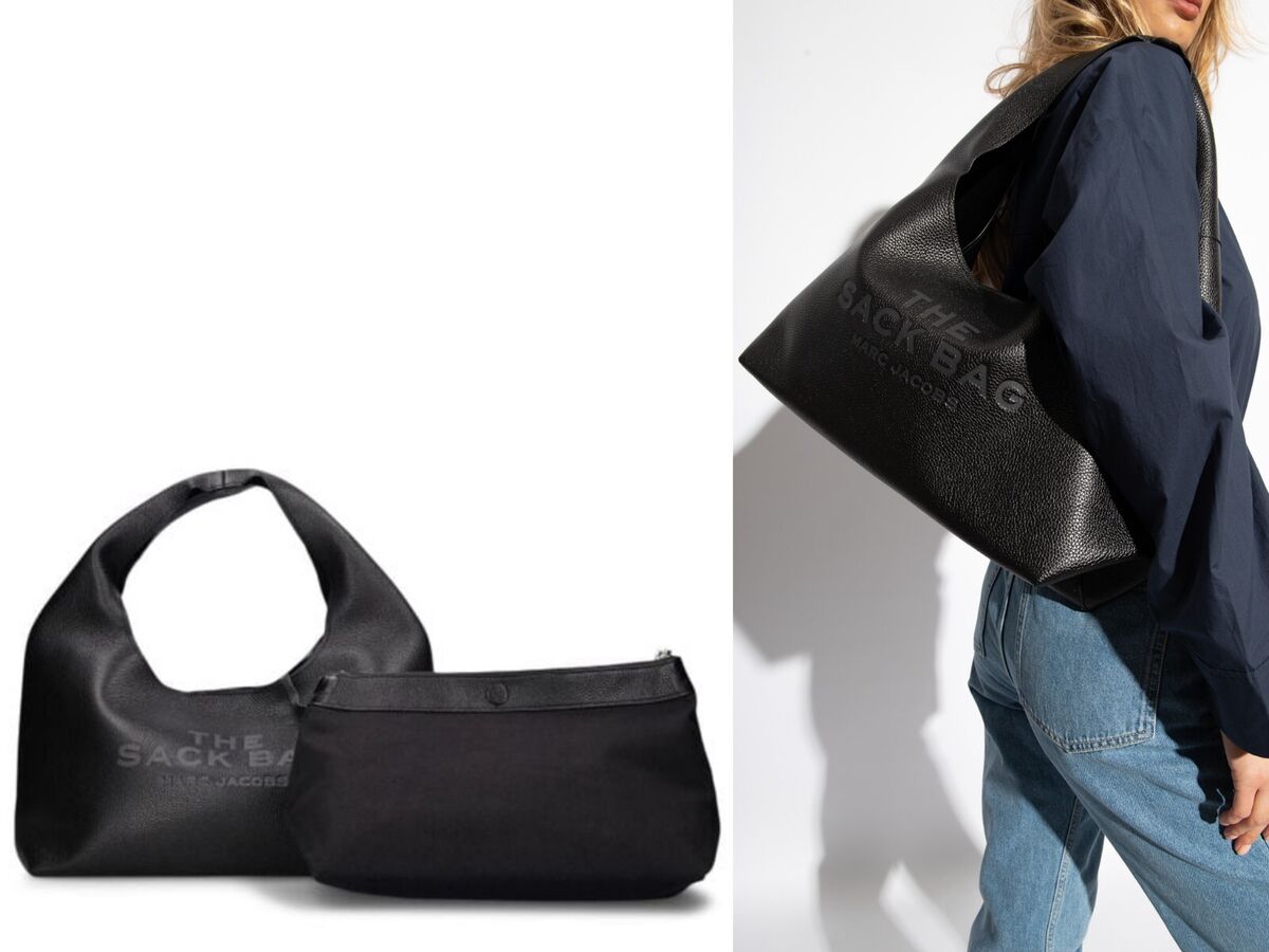 Marc Jacobs MEDIUM Sack Bag Black leather with zip pouch Marc Jacobs MEDIUM Sack Bag Black leather with zip pouch