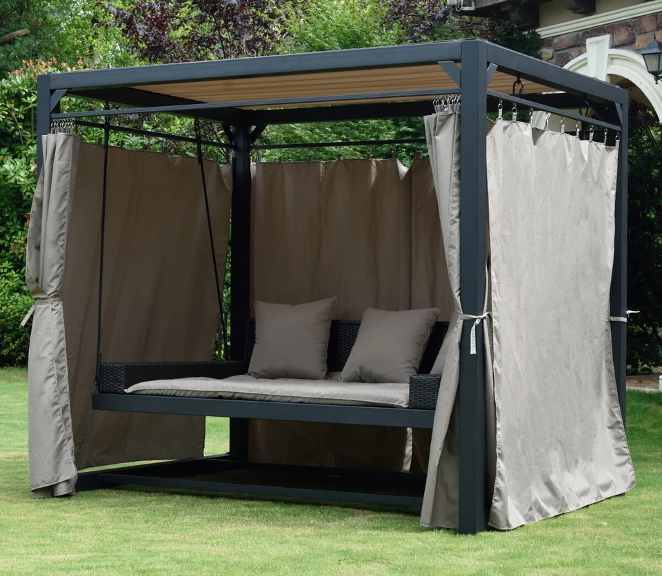 XXL Gartenpavillon Sonneninsel Sonnenliege Gartenliege Pavillon Sonnenschutz NEU - Bild 2 von 4
