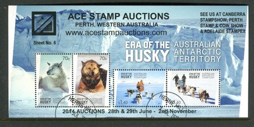 2014 AAT Era of The Husky - CTO Mini Sheet OverPrinted ACE Stamp Auctions