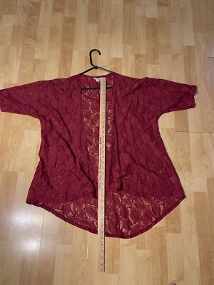 Lularoe Lindsay Cardigan- Lace - Red Size Small