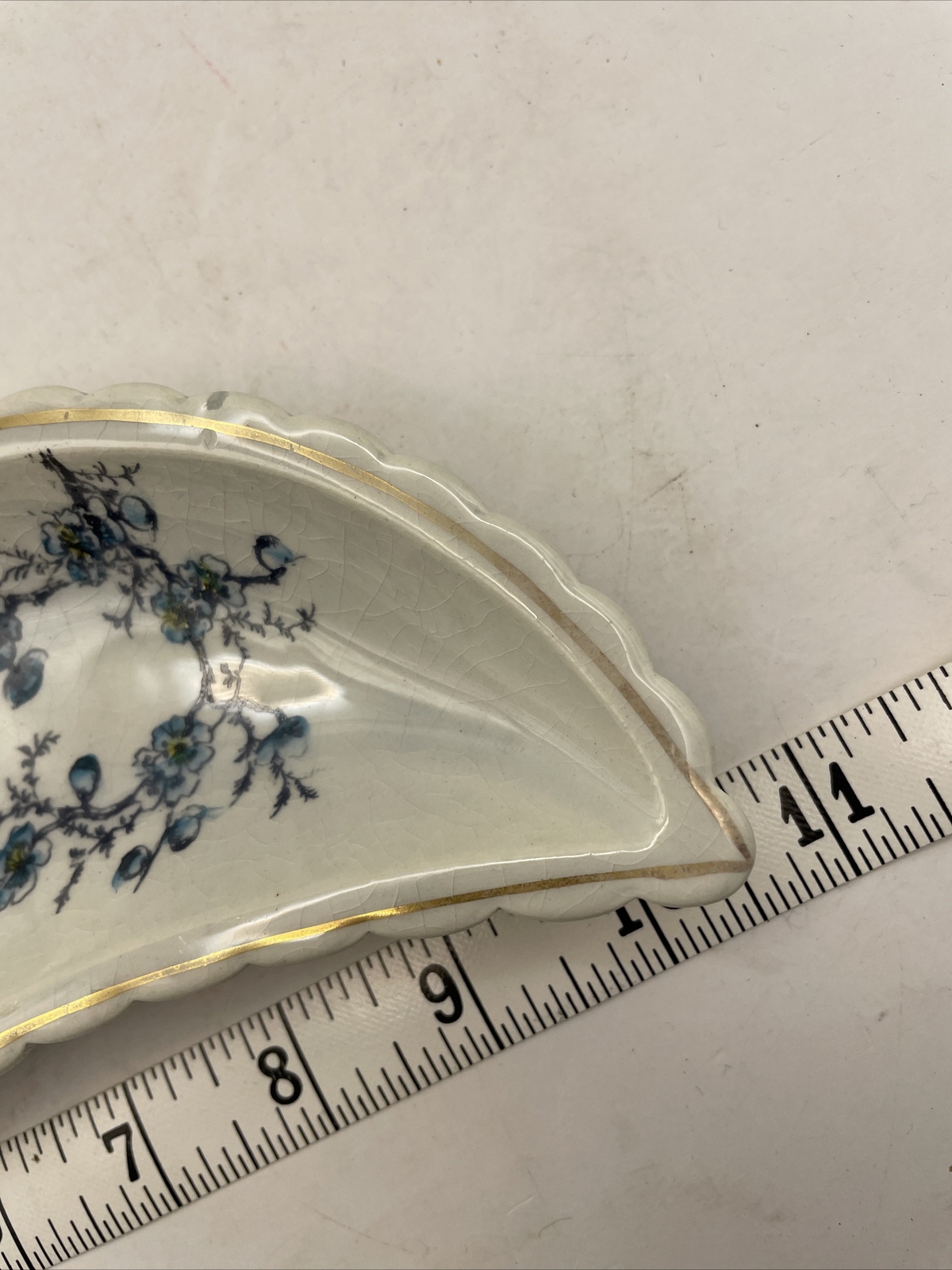 Blue Floral Bone / Trinket Dish Unbranded S1D1L