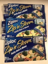 27 Ziploc Zip N Steam Cooking Bags Open Package  Medium Unused Total (see Desc)