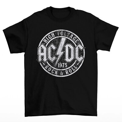 AC/DC High Voltage T-shirt,R And R Heavy Black Cotton T-Shirt, Size S to 5XL