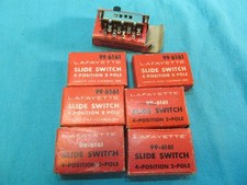 LOT OF 7 NEW OLD STOCK LAFAYETTE 99-6161 4 POSITION 2-POLE SLIDE SWITCHES