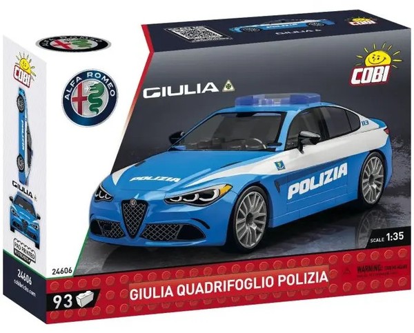 Cobi 24606 - Alfa Romeo Giulia Quadrifoglio Polizia, Sportlimousine, Bausatz...-image