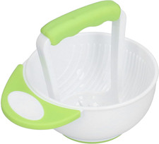 Hand Mash Bowl, Food Masher Bowl, Long Bowl Handle anti Scalding Baby Food Mashe