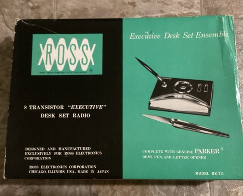 Ross Executive Desk Set Radio a Transistor Modello DS-711, manca la penna  - Foto 2 di 6
