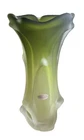 New ListingVtg Vase Art Glass Murano ICET Venezuela Frosted Green Applied Swirl 10.25”