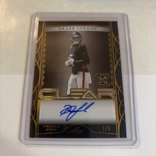 Drake London  1/1 Auto RC 2022 Leaf Trinity Clear Gold BCA-DL2 Rookie 1/1