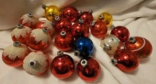 Lot Of 21 Vintage Mercury Glass Christmas Ornaments Shiny Brite Rauch Stencil