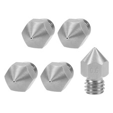 5Pcs 3D Printer Nozzle M6x0.6mm Stainless Steel Nozzles Extruder