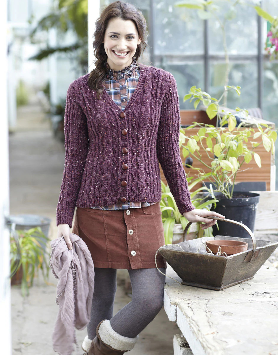 7369 Ladies Aran Waistcoat & Cardigan Knitting Pattern knit paper hard copy