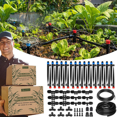 Push-To-Connect Drip Irrigation System Adjustable Irrigation System for Garden R