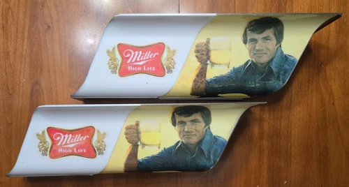 2  Vintage 1978 Miller High Life Cash Register Plastic Beer Light Covers - Read