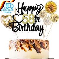 Tortendeko 58 Geburtstag Frauen MäNner, Kuchen Topper 58. Geburtstag Frau, Cake