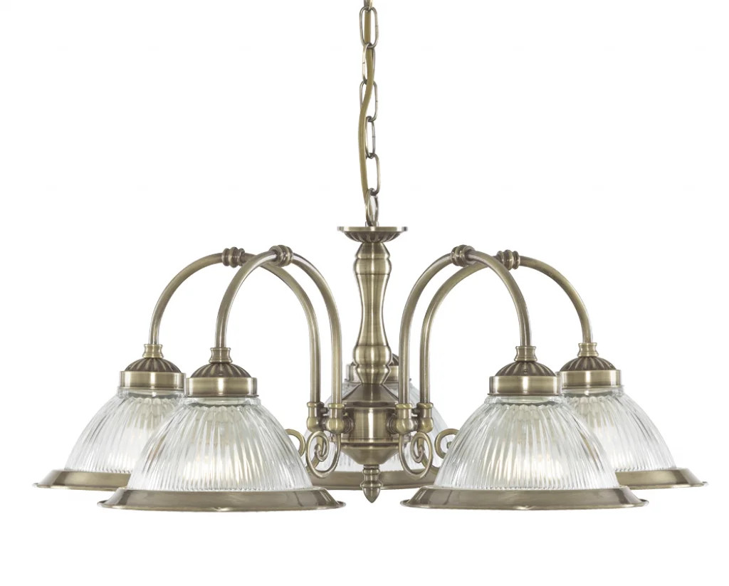 Ceiling Light Brass American Diner 5 Antique Searchlight 9345-5