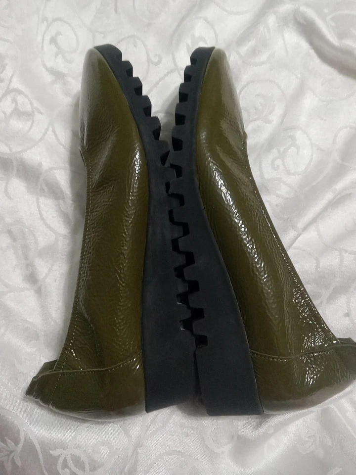 Zapatos Bailarinas Arche Lomiss en Charol Oliva Hechos en Francia 40 Talla 9 Foto 3 de 4