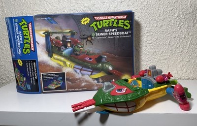 VTG TMNT TEENAGE MUTANT NINJA TURTLES-Raph's Sewer Speedboat 1989 Complete