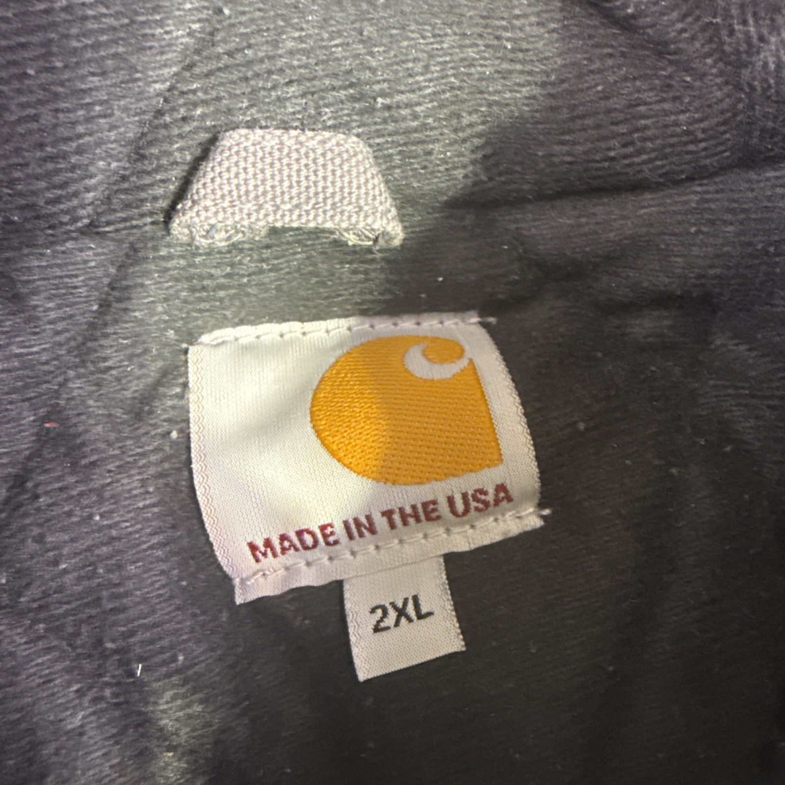 Vintage Carhartt J140 GVL Size 2XL GRAY Canvas Hooded Quilted Rare USA UNION image 2